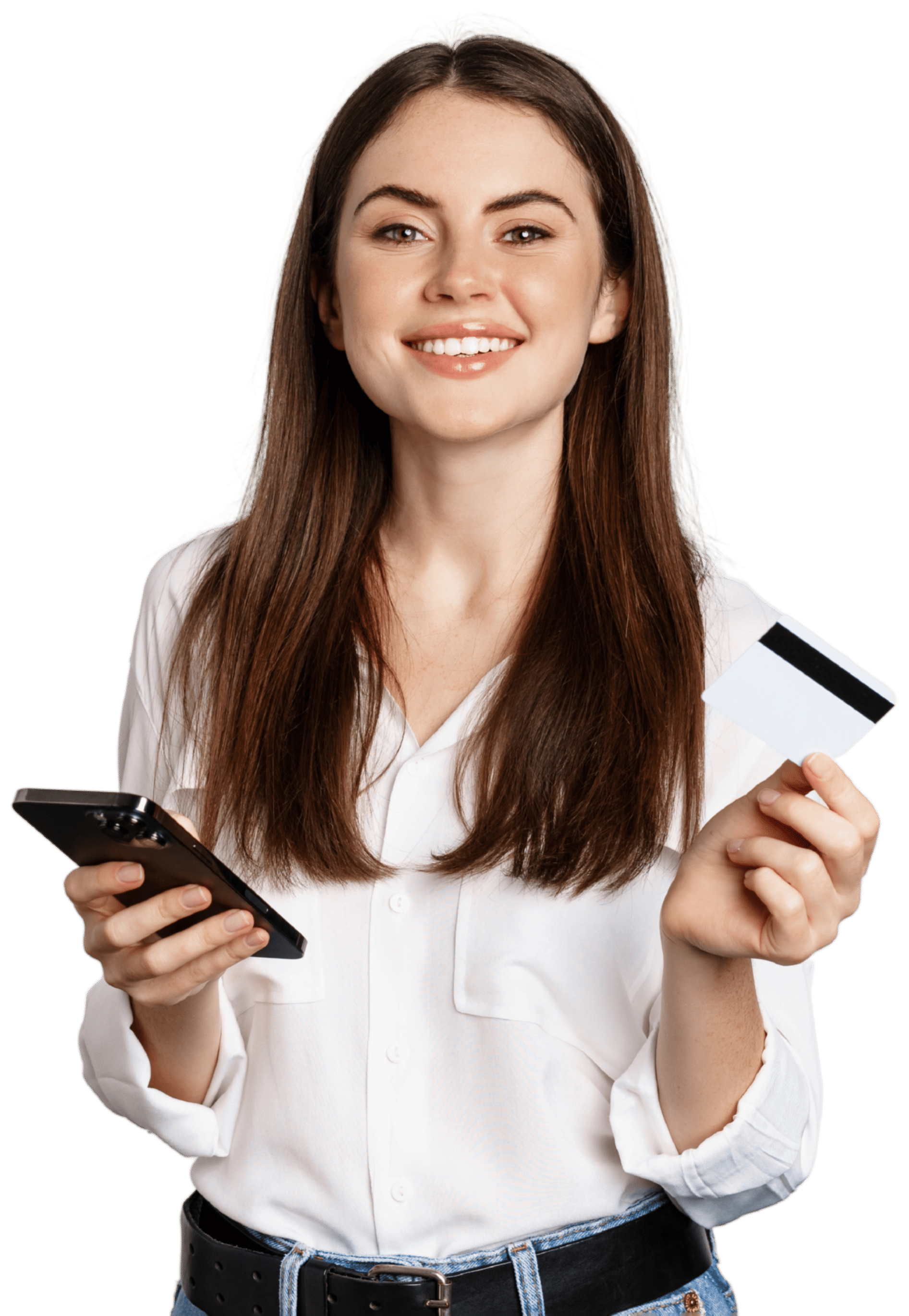 Persona pagando con datáfono